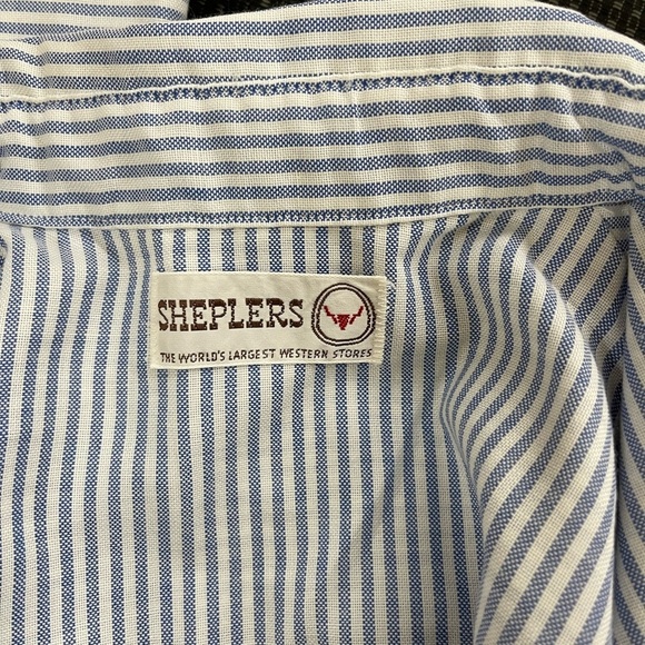 Sheplers Western Wear Oversized Railroad Stripe collared dress size small - Picture 6 of 6